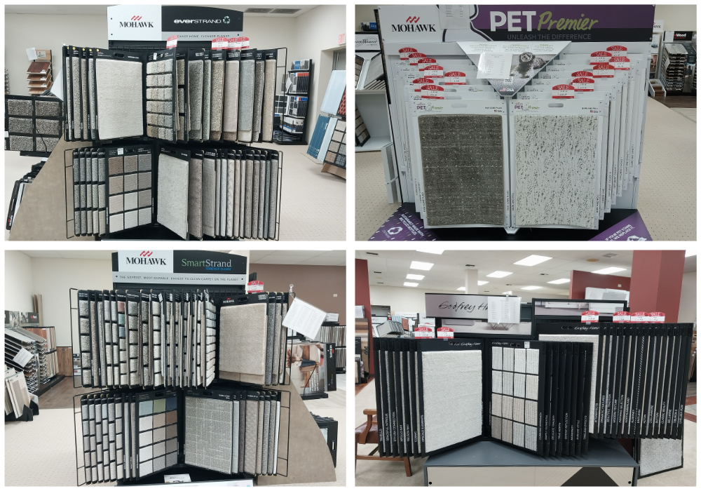 Carpet Displays in a flooring showroom