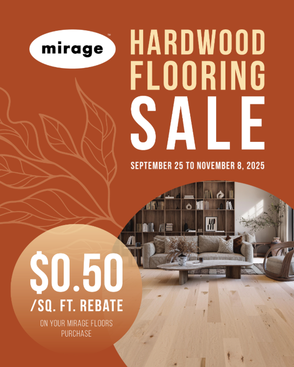 Mirage Hardwood flooring sale with $0.50/SQ FT rebate